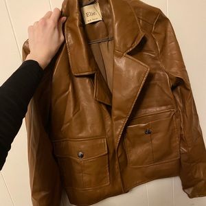 Small faux leather jacket.